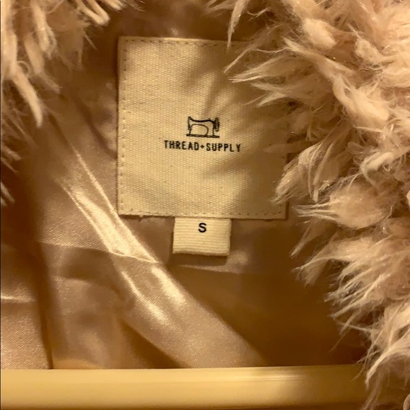 Thread + Supply tan fur jacket. Sz S. (Worn once) - Picture 4 of 6